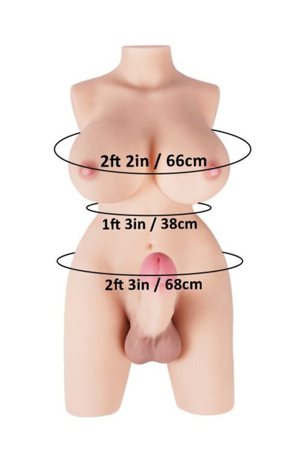 Tantaly I 48.5cm/1ft7 29.7LB Big Boobs Sex Doll Torso – Britney
