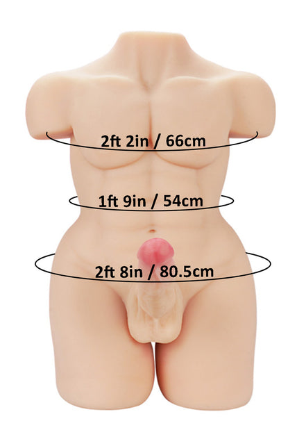 Tantaly I 54cm/1ft9 33.07LB Male Torso Sex Doll Threesome – Channing