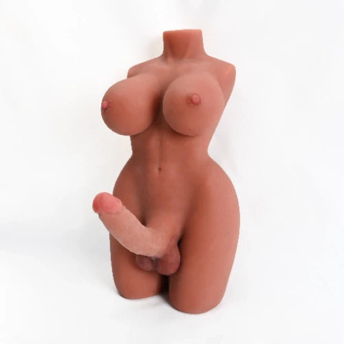 21.6In/19.8lb Femboy Ebony Sex Doll Torso