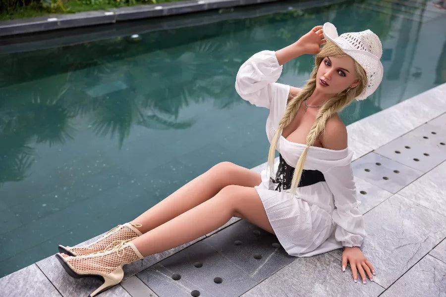 US Stock I 168cm / 5ft6 Big Boobs Realistic Blonde Silicone Sex Doll - Dime Doll: Elowyn