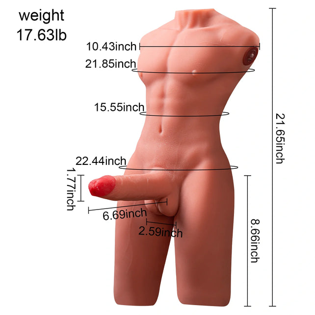 Clearance Sale In Stock I 21.65in/17.63lb Electric Male Sex Torso Doll