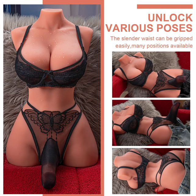 19.3in/21.49lb D Cup Electric Rechargeable Shemale Sex Doll Torso