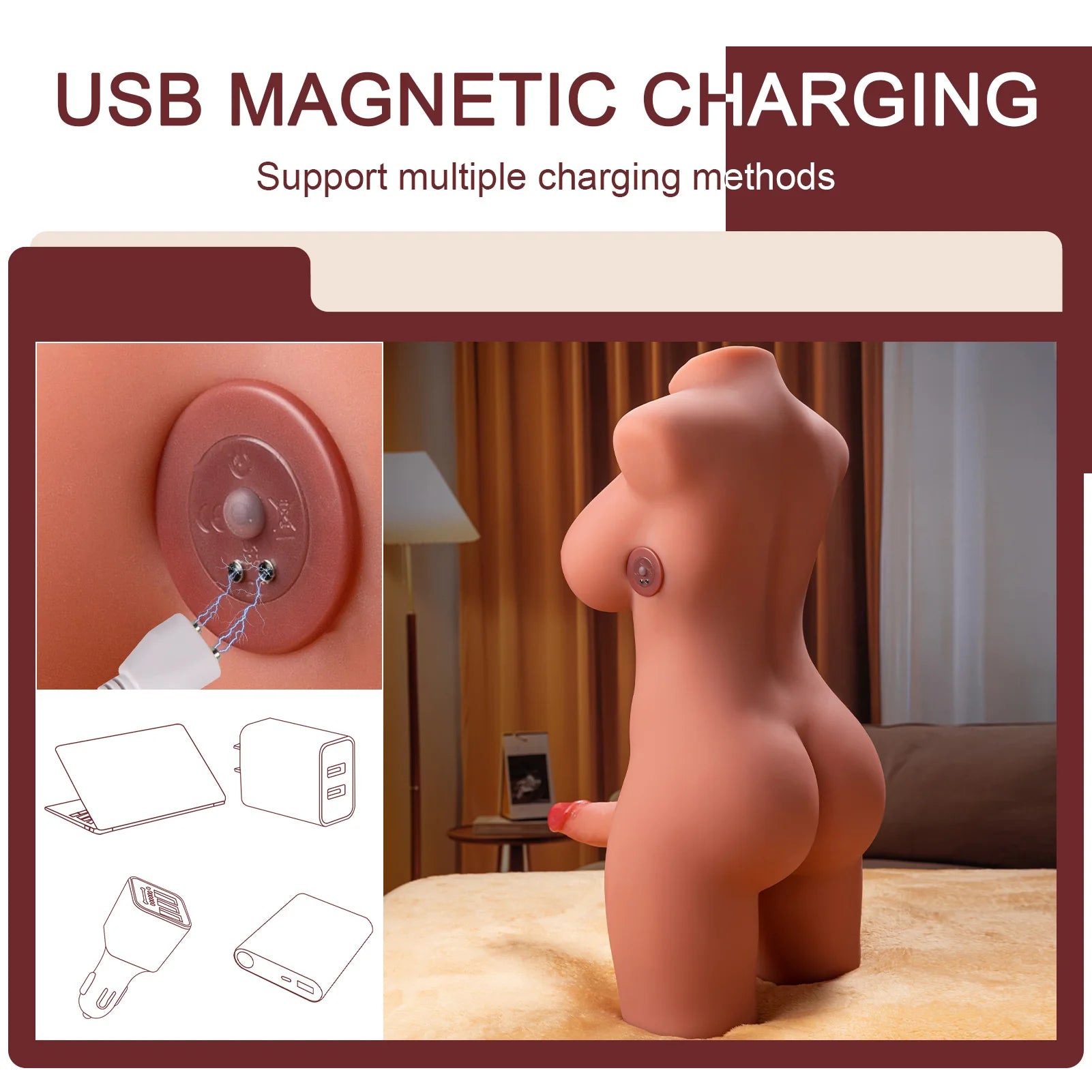 21.65in/21.51lb C Cup Electric Trans Sex Doll Torso