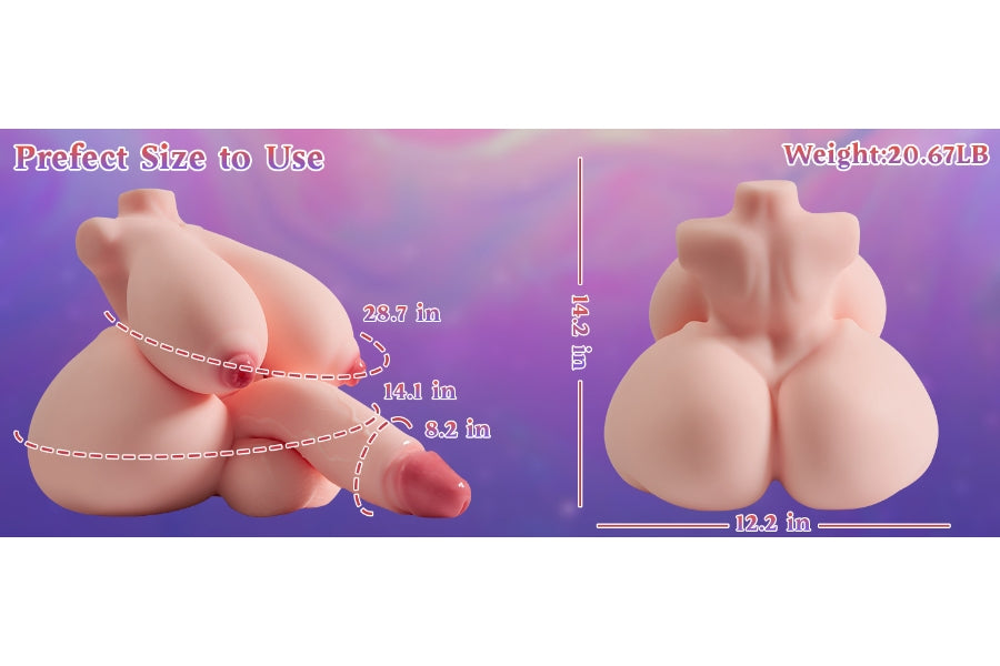 9.3kg/20.5lbs Futa Torso Sex Doll With Penetrable Penis and Tits