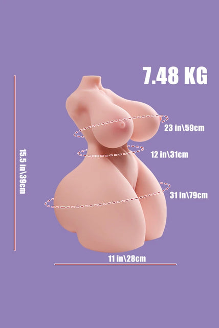 7.5kg/16.53lbs Lifelike BBW Sex Doll Torso