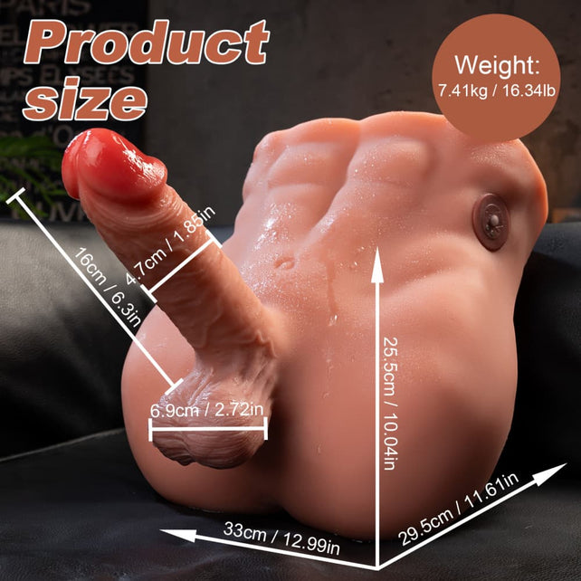 Clearance Sale In Stock I 16.34lb Electric Rechargeable Male Torso Sex Doll With Big Dick