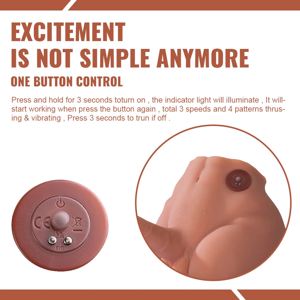 9.56lb Electric Rechargeable Male Sex Doll Ass Torso With Big Penis