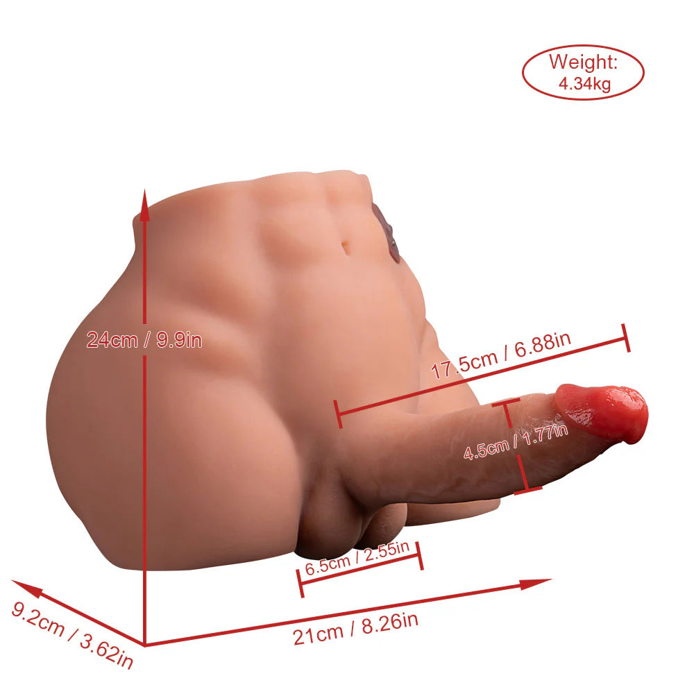 9.56lb Electric Rechargeable Male Sex Doll Ass Torso With Big Penis